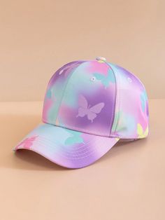 1pc Children's Butterfly Tie-Dye Baseball Cap Multicolor Funky,Fashionable   Polyester  Baseball Cap   Kids Accessories, size features are:Bust: ,Length: ,Sleeve Length: Minimalist Hair Accessories, Base Ball, Tie And Dye, Boho Hairstyles, Face Hair, Kids Hats, Maternity Bag, Kids Accessories, Hair Ties