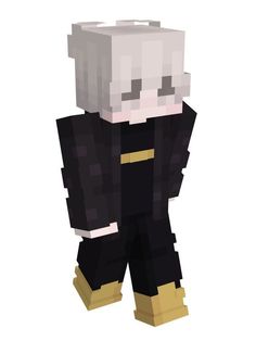 an image of a minecraft character in black and white