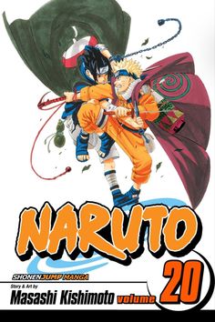 the cover to naruto vol 20, which features two characters hugging each other