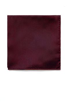 a plain maroon pocket square on a white background