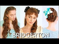 Bridgerton Hairstyles Daphne, Regency Ball Hairstyle, Simple Bridgerton Hairstyles, Bridgertons Hairstyle, Recency Hairstyles, Victorian Hair Tutorial, Easy Regency Hairstyles, Daphne Bridgerton Hairstyles, Bridgerton Hair Styles