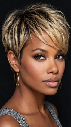 short pixie haircuts for black women 50 Pixie Haircuts For Black Women, Relaxed Hairstyles, Short Haircuts For Black Women, Style Braids, Bob Pixie, Haircuts For Black Women, Natural Hair Short Cuts, Short Hair Images, Short Hair Pixie Cuts