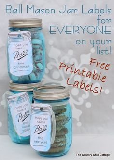 mason jar labels for everyone on your list free printable labels from the country chic cottage