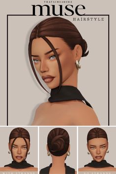 an image of a woman's face with different hair styles and hairstyles