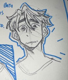 a drawing of a young man's face next to the words, i love him so much