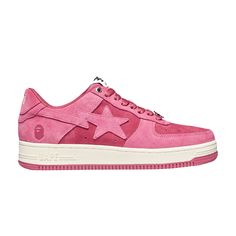 Find BAPE Wmns Sta Low M1 on Editorialist. Wmns Bapesta Low M1 'Pink' Bape Star, Bape Shoes, Bape Sneakers, Bape Sta, Ape Bape, Flexible Shoes, Star Shoes, Pink Sneakers, Bathing Ape