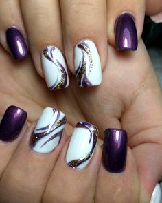 Cute Summer Nail Designs, Unghie Nail Art, Purple Nail Art, Fingernail Designs, Summer Nail Art, Purple Nail Designs, Different Nail Designs, Finger Nails, Purple Nail