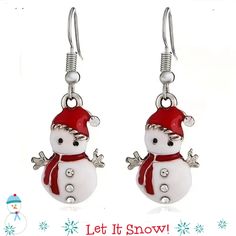 Beautiful Christmas Snowman Design With Shiny Rhinestone Decor Dangle Earring. These Little Snowman Earrings Are Darling. The Little Rhinestones Catch The Light And Just Sparkle. They're The Perfect Size. Not To Big And Not Too Small. New Christmas Gift Earrings, Stone Dangle Earrings, Unusual Earrings, Unusual Jewelry, Holiday Earring, Tree Gift, Cute Snowman, Christmas Earrings, Christmas Jewelry