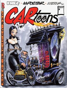 the front cover of an old car magazine