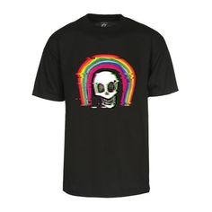 Unveil a unique blend of edge and color with our Rainbow Skull Men's Short Sleeve T-Shirt. Perfect for men who appreciate striking aesthetics, this shirt amplifies everyday style while embodying individuality and artistic flair. The centerpiece of this tee is the mesmerizing Rainbow Skull design. A creative twist on a classic symbol, the skull comes to life in a burst of vivid, gradient hues, each color transitioning smoothly to the next to mimic the beauty of a rainbow. The eye-catching design Fabric Care Labels, Skull Tshirt, Skull Design, Big Men, Graphic Tee Shirts, Black Media, Men Short Sleeve, Short Sleeve Shirt, Mens T