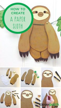 how to make a paper sloth craft with pictures and instructions for making the sloth