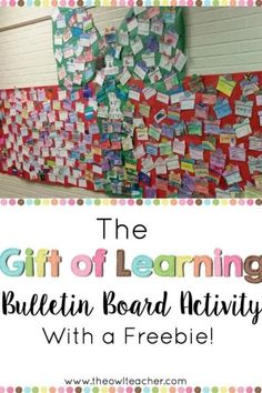 the gift of learning bulletin board activity with a freebie is great for students to use