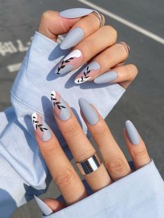 Her Nails, Casual Nails, Blue Nail, Prom Nails, Best Acrylic Nails, Gorgeous Nails