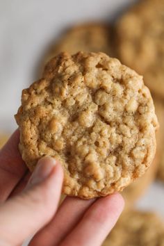 a close up of a person holding a cookie