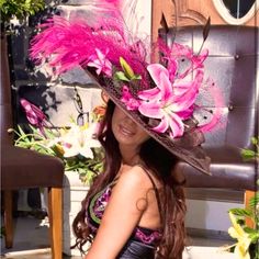 If You Want To Steal The Derby Show This Hat Is Sure To Impress! I Had So Many Compliments! Paid Over $400 In Beautiful Condition Box Stored! Derby Hat, Derby Hats, Derby, Hats, Pink, Women Shopping, Color