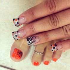 Festive Nails, Halloween Acrylic, Fall Gel Nails, Fall Nail Art Designs, October Nails, Crazy Nails