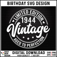 the birthday svg design for vintage aged to perfection