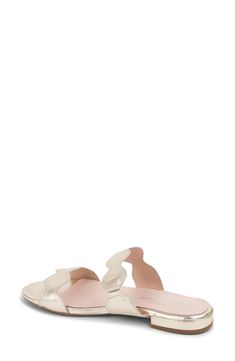 Scalloped straps add whimsical personality to a breezy sandal complete with a lightly cushioned footbed. Flat sole Cushioned footbed Leather upper and lining/rubber sole Made in Spain Palm Beach Sandals, Womens Sandals, Leather Upper, Nordstrom, Sandals, Green, Leather