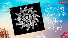 an artistic rangoli & kolam designs banner with colorful flowers on the left side