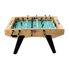 a foosball table is shown with two legs and one foot on the top