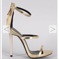 Gold High Heels! Never Worn, Perfect For Casual Or Dressy Occasions Sleek Gold Heels With Wrapped Heel, Sleek Gold Heels With Round Toe, Gold High Heels, Qupid Shoes, Gold Heels, Shoes Women Heels, Shoes Heels, High Heels, Size 6