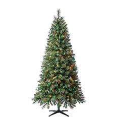 "Purchase the 7ft. Pre-Lit Willow Pine Realistic Artificial Christmas Tree, Multicolor Lights by Ashland® at Michaels. The Ashland 7 ft Pre-lit Willow Pine Artificial Christmas tree will add sophistication and style to your celebrations. The Ashland 7 ft Pre-lit Willow Pine Artificial Christmas tree will add sophistication and style to your celebrations. The 300 multicolor incandescent lights are pre-lit for your convenience, adding a characteristic sparkle to the room. This elegant tree feature Christmas Tree Multicolor Lights, Christmas Tree Multicolor, 7ft Christmas Tree, Slim Artificial Christmas Trees, Realistic Artificial Christmas Trees, The 300, Unique Christmas Trees, Artificial Tree, Tree Lighting