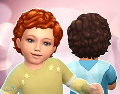 an animated image of two children with red hair, one holding the other's hand