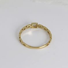 14k Solid Gold, diamond chain link ring. Art Deco Modern Rectangular chain diamond stacking ring. DETAILS ABOUT THE RING AND DIAMONDS *** Band wide is 3.80mm widest part 14k solid gold, *** Diamonds are HG color, SI clarity scale, 1mm *** Total 6 diamonds carat is 0,03 ct weight. This ring can be made also 14k yellow gold or rose gold. Please choose your ring size and material from drop down menu. Diamond is a stone that truly states, “I love you” in a deep way, it is symbol of deep, everlasting Minimalist Emerald Cut Gold Stackable Rings, Gold Stackable Rings With Emerald Cut And Prong Setting, Gold Emerald Cut Stackable Rings With Prong Setting, Emerald Cut Diamond Ring In Yellow Gold For Everyday, Everyday Yellow Gold Emerald Cut Stackable Rings, Emerald Cut Yellow Gold Diamond Ring For Everyday, Everyday Yellow Gold Emerald Cut Diamond Ring, Everyday Yellow Gold Emerald-cut Diamond Ring, Everyday Emerald Cut Yellow Gold Diamond Ring