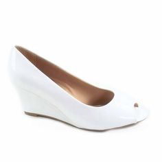 Heel High 2.75 Inch with 0.25 Inch Platform Size: 7.5.  Color: White.  Gender: female.  Age Group: adult. Low Heel Wedges, Office Shoes, Low Wedges, Point Shoes, Shoes Heels Wedges, Pointed Toe Shoes, Dress Shoes Womens, Pump Dress, Dress And Heels