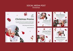 the social media post is decorated with red and white christmas decorations