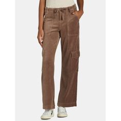 These knit cargo utility pants from Time and Tru are not only super flattering, but extremely comfortable. Utility patch pockets give a bit of cool edge as these throwback-inspired pants pair well with a tee or hoodie and sneakers for an on trend and casual look. These pants are easy to move in and flattering all daylove! Only at Walmart. Size: S.  Color: Brown.  Gender: female.  Age Group: adult. Cropped Wide Leg Pants, Ponte Pants, Utility Pants, Women Crop, Women Trends, Knitting Women, Jogger Pants, Mid Rise, Casual Looks