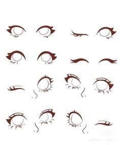 various types of eyes drawn by hand