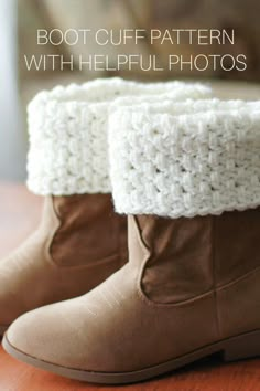 boot cuff crochet pattern with heelful photos