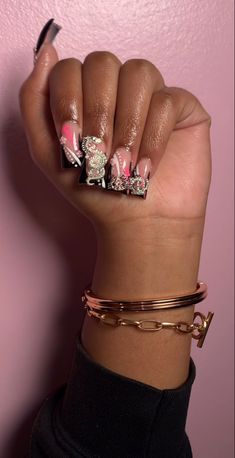 Acrylic Nail Set, Glow Nails, Glamorous Nails, Exotic Nails