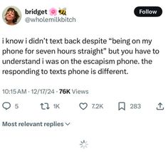 the tweet has been posted to someone on their cell phone, and it is very