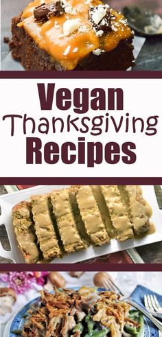 vegan thanksgiving desserts with text overlay