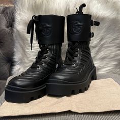 Like New, Worn Once. No Box. Dust Bag Only Gucci Shoes Women, Gucci Shoes, Shoes Women, Lace Up Boots, Shoe Laces, Womens Boots, Dust Bag, Like New, Size 7