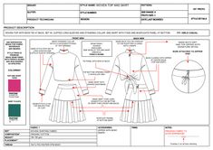 an instruction diagram for how to sew a pleated skirt and long sleeved top