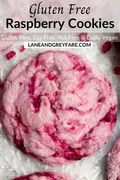 gluten free raspberry cookies with text overlay