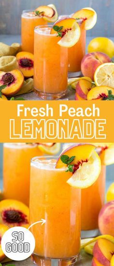 fresh peach lemonade is the perfect drink for summer