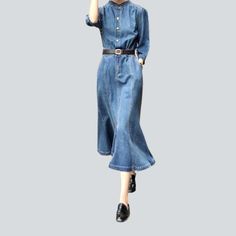 Take a step back in time and embrace the Y2K spirit with our 2023 Spring-Summer Collection's fishtail hem women's denim dress! Meticulously tailored for the modern fashionista with an eye for nostalgia. this vibrant denim dress is the perfect blend of vintage and contemporary style.Why You'll Fall In LoveThis unique piece exudes timeless chic. with its intricate painted print. loose silhouette and sanded finish. Dance the night away in ease as the loose fit gives you the freedom to move graceful Denim Dresses Online, Womens Denim Dress, Timeless Chic, Classic American Style, Jean Dress, Take A Step Back, Step Back, Vintage Inspired Design, Back In Time