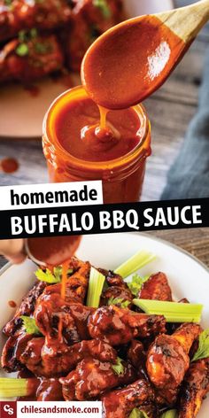 the recipe for homemade buffalo bbq sauce is shown