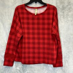 Honeydew Intimates Women's Red Ravishing Plaid Snooze Button Lace Long Sleeve Pajama Top Sz M Dropped-Shoulder Sleeves Lace Trim Side Slits At Hem 95% Polyester, 5% Spandex Machine Wash Imported This Is A New With Tags/Box Item. Please Refer To Images. Approx. Measurements: * Length: 24" * Chest: 22" * Sleeves: 19" Retail Price: $48.00 Lace Long Sleeve, Honeydew, Pajama Top, Long Sleeve Pyjamas, Long Sleeve Lace, Shoulder Sleeve, Lady In Red, Women's Intimates, Lace Trim