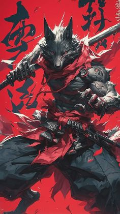 Werewolf Rpg, Wolf Samurai, Pose Man, Player Aesthetic, Beast Creature, Canine Art, Fantasy Beasts, Dnd Art, Wolf Art