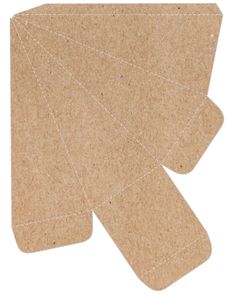 four pieces of brown cardboard with white stitching on the bottom and one piece cut out