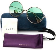 You are looking at a pair of exclusive GUCCI GG 0253SA Sunglasses. Brand: GUCCI Model: GG 0253SA Gender: Women Frame Color: 004 GOLD  Frame Material: Metal  Lens Color: Green  Arms: Engraved GUCCI logo signature on both temples Includes: Original GUCCI protective carrying case, Cloth Pouch Bag and Microfiber Cleaning Cloth    Influential, innovative and progressive, GUCCI is reinventing a wholly modern approach to fashion. Under the new vision of creative director Alessandro Michele, the House h Gucci Luxury Shield Sunglasses With Gradient Lenses, Gucci Luxury Multicolor Sunglasses, Gucci Gold Sunglasses With Gradient Lenses, Classic Gucci Sunglasses With Anti-reflective Coating, Gucci Luxury Anti-reflective Shield Sunglasses, Gucci Eyewear, Alessandro Michele, Gucci Models, Microfiber Cleaning Cloths