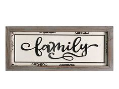 a sign that says family on it with the word family written in cursive writing