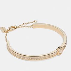 Brand New With Tags And Authentic Stunning!!! Coach Open Circle Pave Bracelet Bangle Plated Brass Lobster Clasp Closure Diameter 2 1/2” Packaged In A Coach Gift Box As Shown Kate Spade Tory Burch Luxury Valentines Birthday Anniversary Coach Yellow Gold Jewelry For Formal Events, Elegant Coach Jewelry In Yellow Gold, Elegant Coach Bangle Jewelry, Classic Coach Bangle Jewelry, Coach Classic Bangle Jewelry, Elegant Coach Yellow Gold Jewelry, Coach Formal Bracelet Jewelry, Coach Classic Bangle, Coach Formal Bracelet