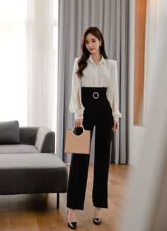 Female Ceo Outfits Korean, Korean Business Fashion, Buisness Outfits, Stylish Work Outfits, Looks Chic