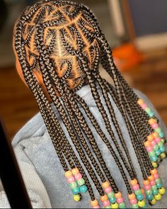 Knotless Braids With Beads Kids, Toddler Knotless Braids With Beads, Braids With Beads Kids, Girls Braided Hairstyles Kids, Braids And Beads